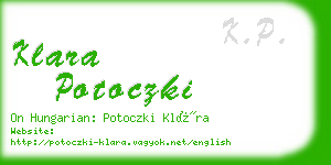 klara potoczki business card